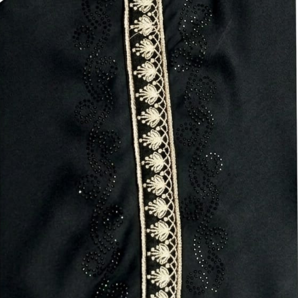 Premium Black Embroidered Abaya - Image 8