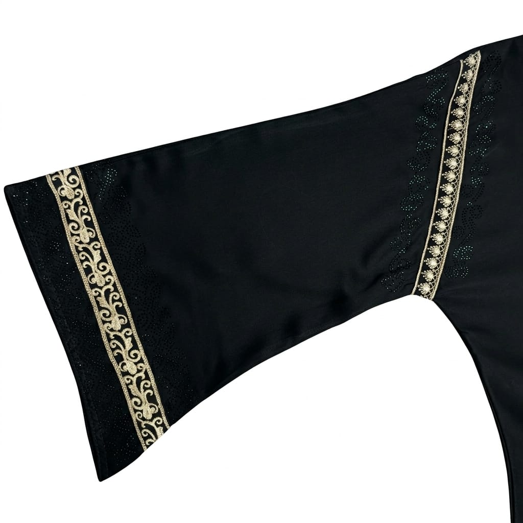 Premium Black Embroidered Abaya - Image 7