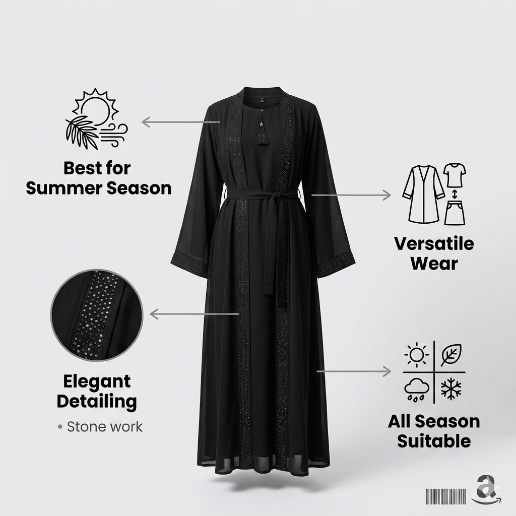 Open Gown Style Black - Image 6