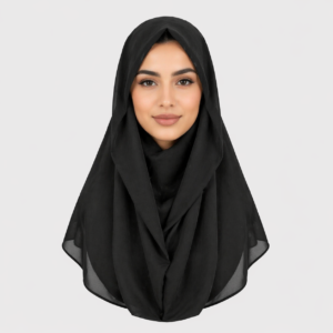 Premium Black Chiffon Hijab