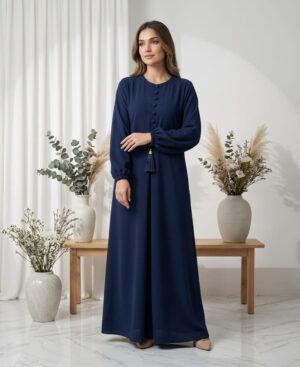 Elegant Navy Blue Abaya
