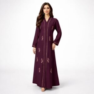 Premium Brown Embroidered Abaya