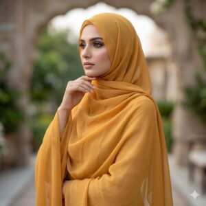 Mustard Yellow Morocco Lawn Scarf Hijab