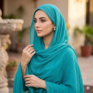 Turquoise Blue Morocco Lawn Scarf Hijab