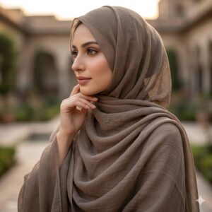 Taupe Brown Morocco Lawn Scarf Hijab