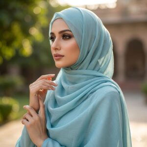 Ice Blue Morocco Lawn Scarf Hijab
