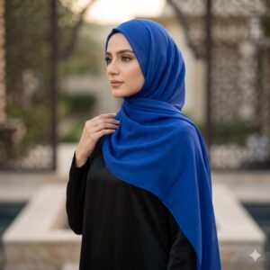 Royal Blue Morocco Lawn Scarf