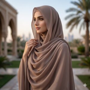 Warm Taupe Morocco Lawn Scarf