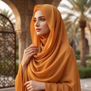Burnt Orange Morocco Lawn Hijab Scarf