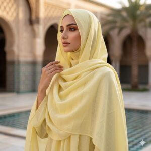 Pastel Yellow Morocco Lawn Hijab Scarf