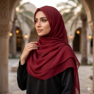 Deep Maroon Morocco Lawn Scarf Hijab