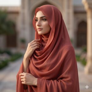 Brick Red Morocco Lawn Scarf Hijab