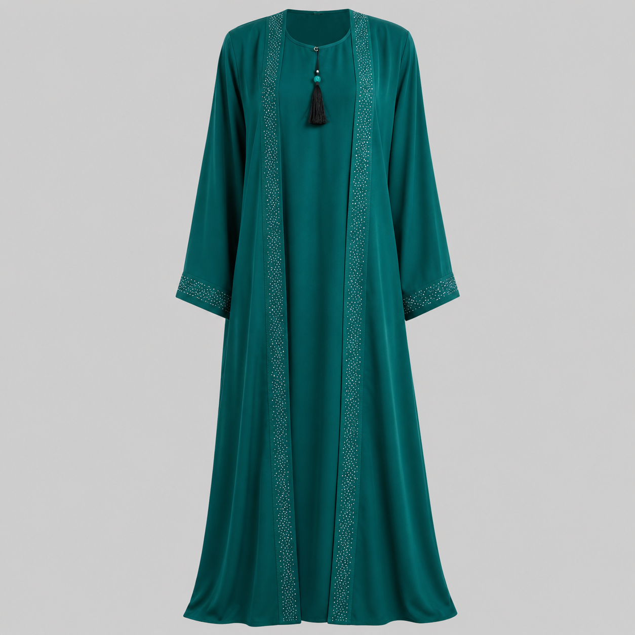 Open Gown Style Green Abaya - HZ-03 - Image 5