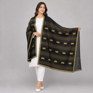 Black Printed Lawn Shawl