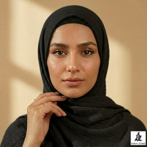 Classic Crinkle Hijab – Black