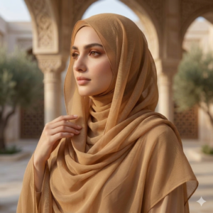 Golden Beige Morocco Lawn Scarf Hijab