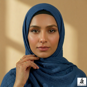 Classic Crinkle Hijab – Ink Blue