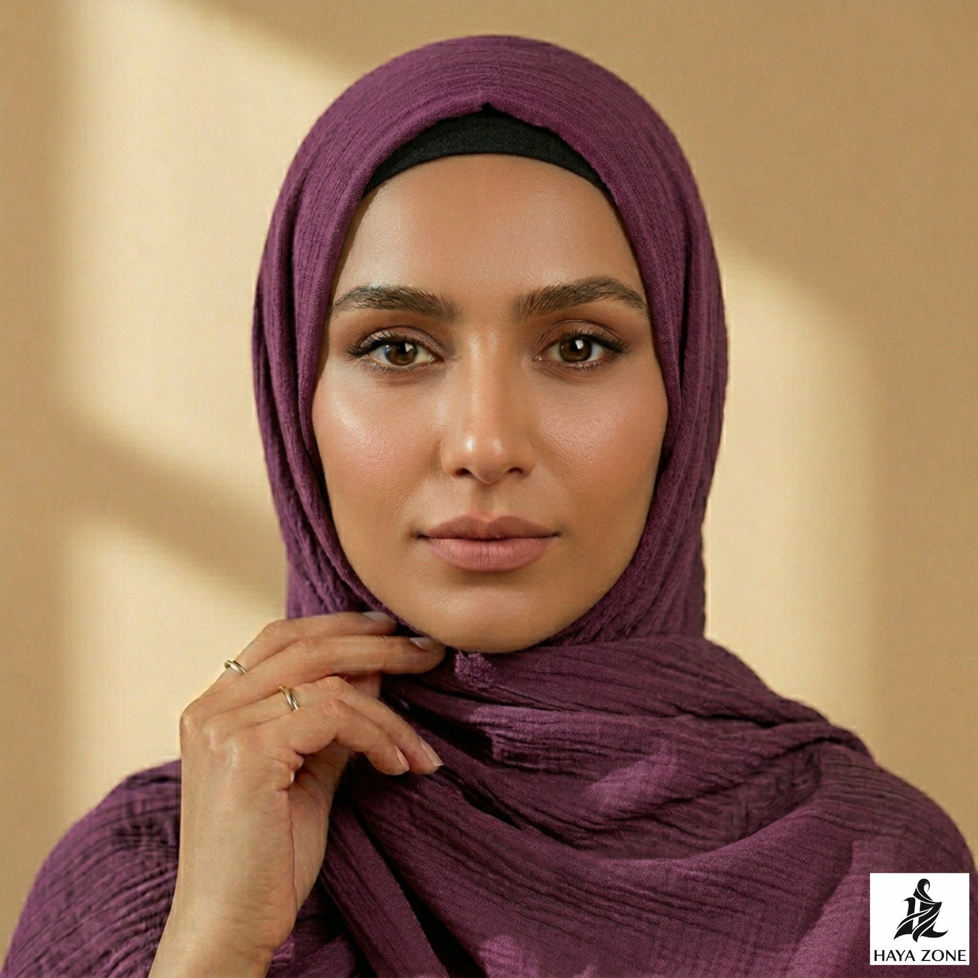 Classic Crinkle Hijab – Purple Berry