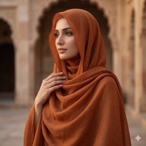 Rust Orange Morocco Lawn Scarf Hijab