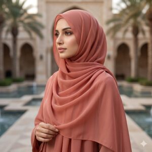 Coral Pink Morocco Lawn Scarf Hijab