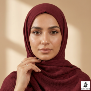 Classic Crinkle Hijab – Maroon
